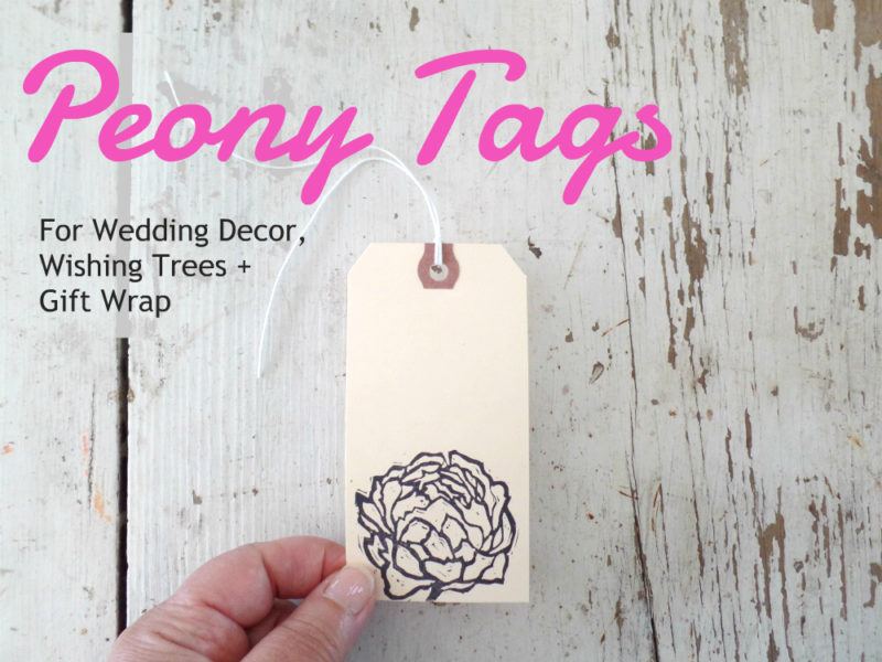 peony tags for wedding wish trees by messy bed studio