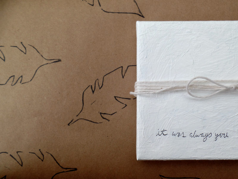 feathers gift wrap by messy bed studio