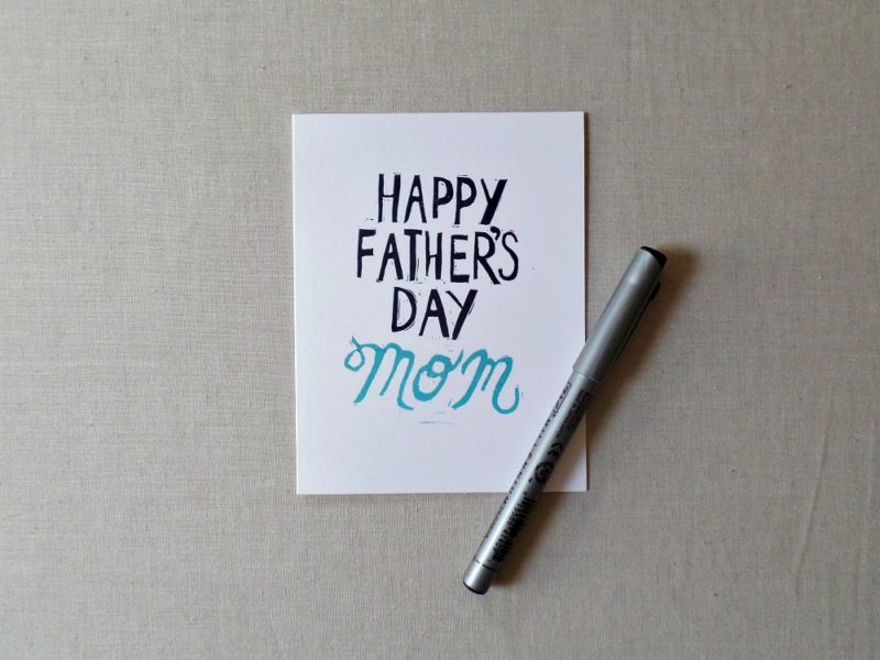 happy fathers day mom card by messy bed studio