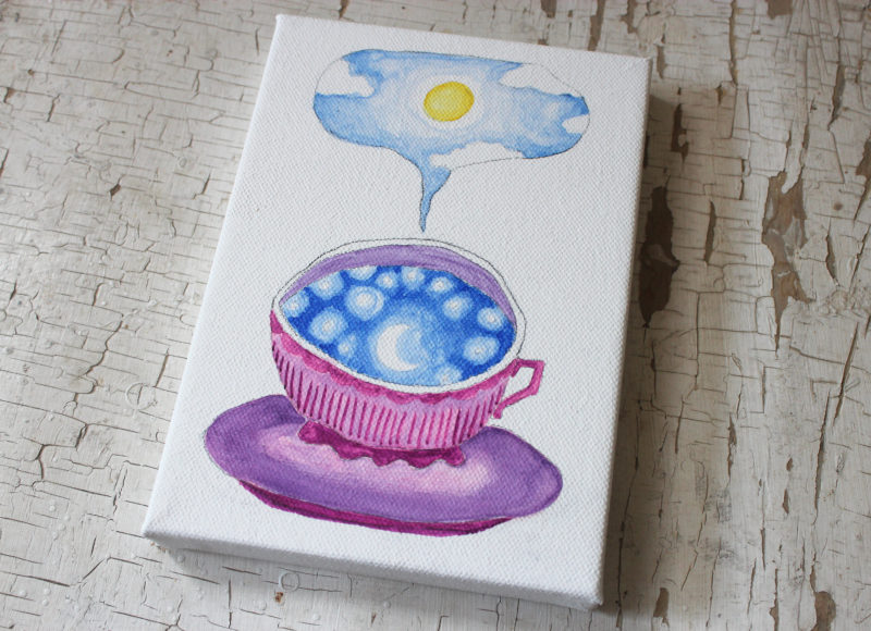 teacup full of sky original painting