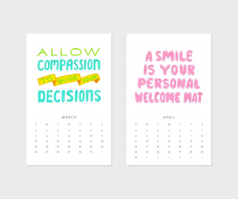 March and April of the fortune cookie wisdom 2023 calendar