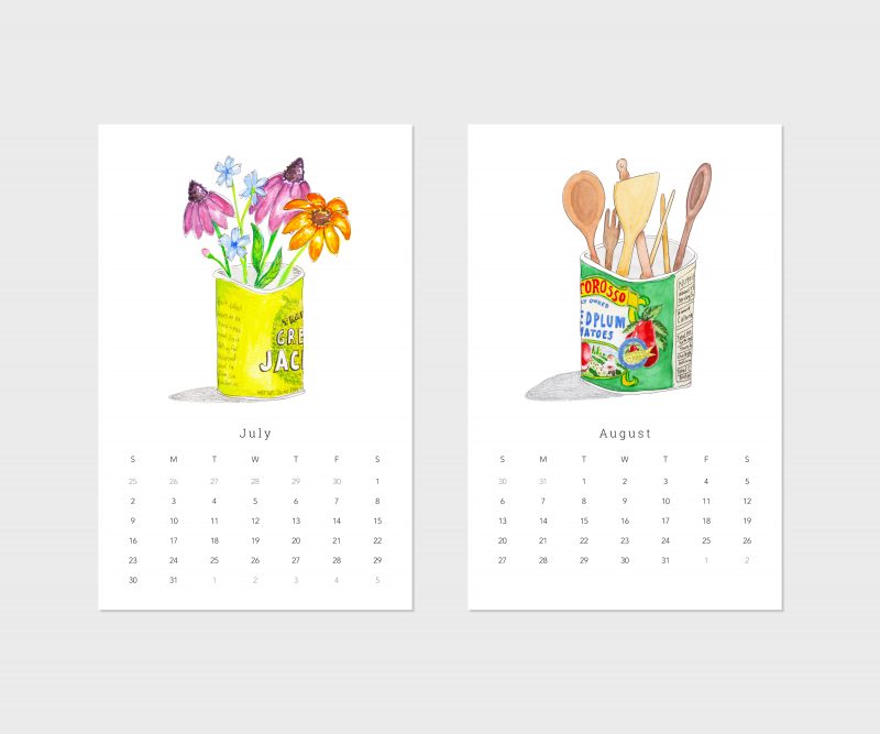 July and August of the Creative Reuse 2023 Calendar
